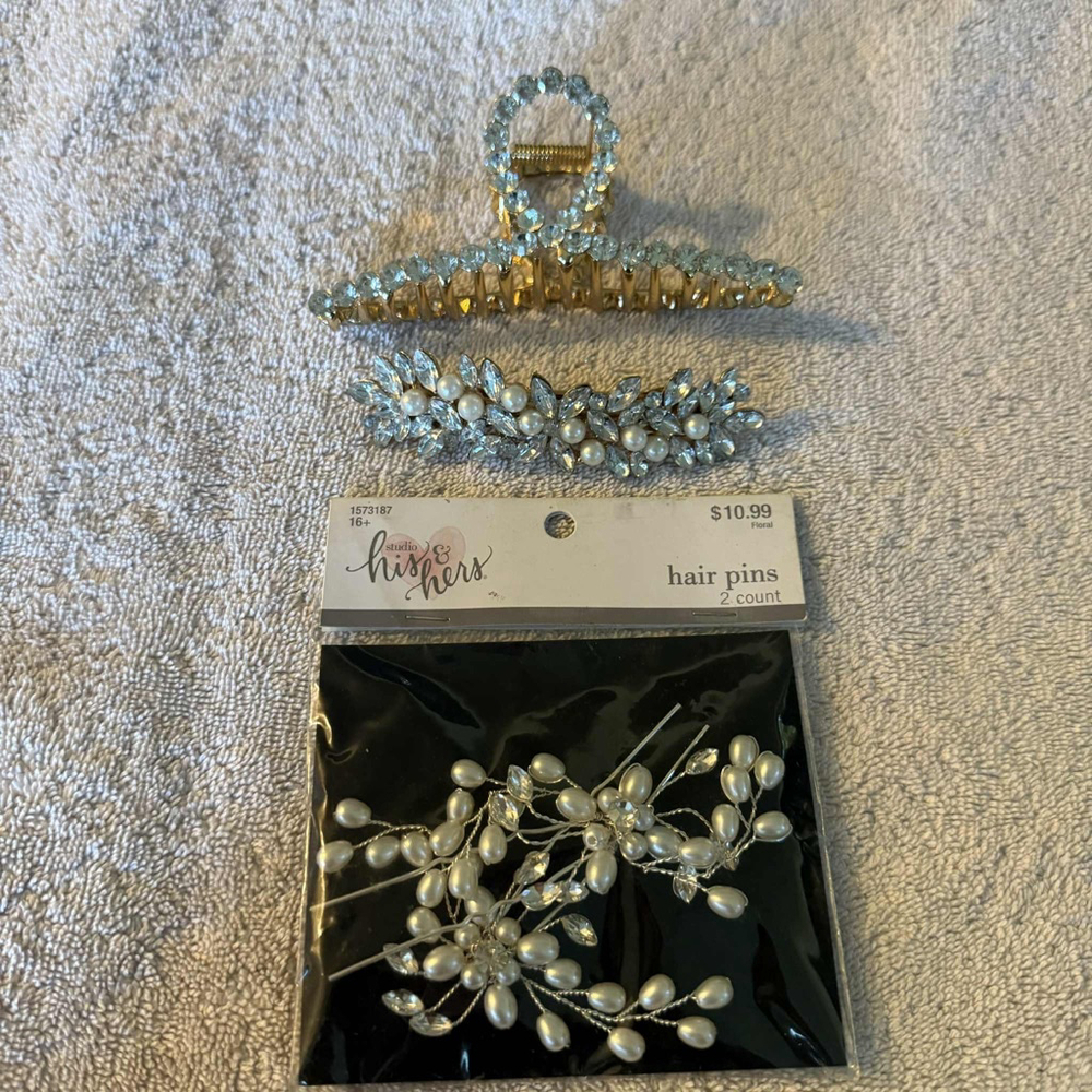 Women's Studio His & Hers Hair Accessories Set Gold & Silver
